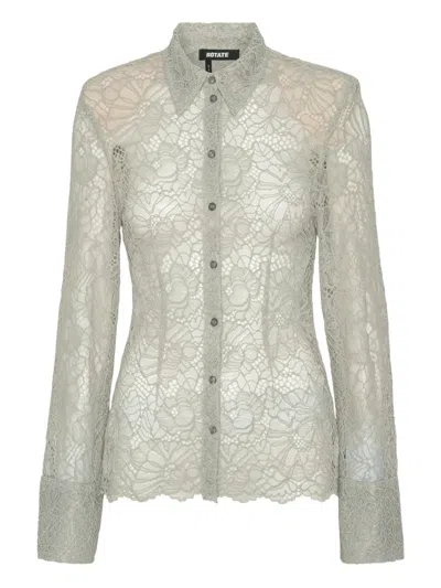 Rotate Birger Christensen Lace Buttoned Shirt In Gray