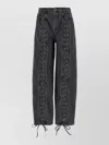 Rotate Birger Christensen Lacing Trousers Elastic Waistband Side Pockets In Black