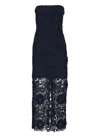 Rotate Birger Christensen Floral-lace Midi Dress In Blue