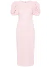 Rotate Birger Christensen Lace Fitted Midi Dress In Pink
