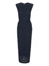 Rotate Birger Christensen Floral-lace Midi Dress In Blue