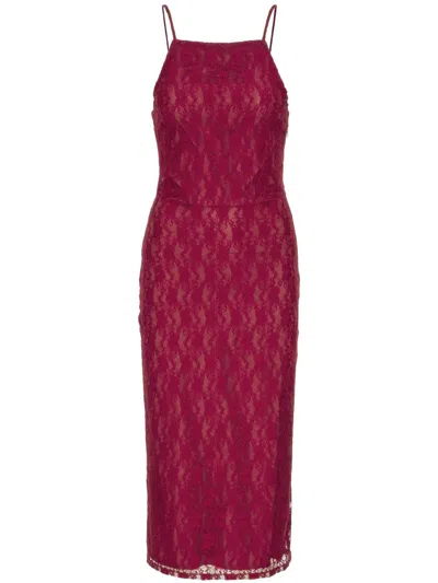 Rotate Birger Christensen Lace Maxi Dress In Red
