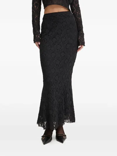 Rotate Birger Christensen Lace Maxi Skirt In Black