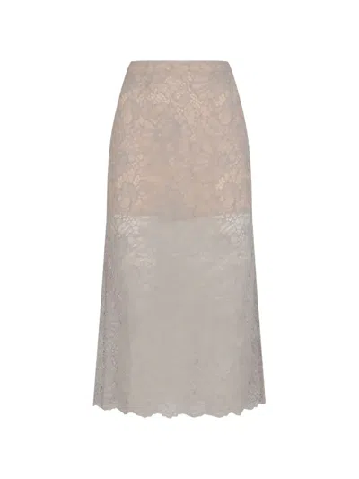 Rotate Birger Christensen Lace Mdi Skirt In Gray