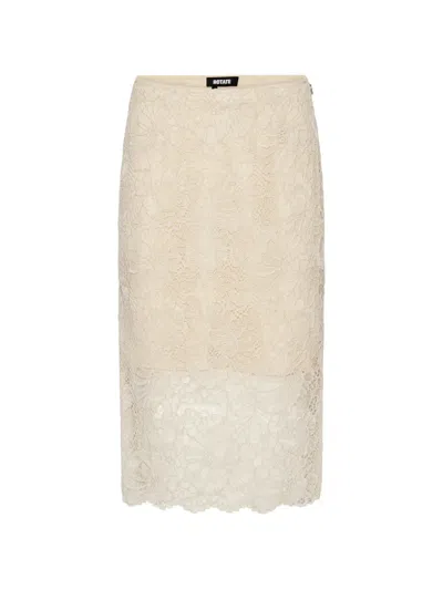 Rotate Birger Christensen Lace Midi Skirt In Neutral