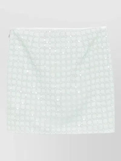Rotate Birger Christensen Lace Overlay Mini Skirt Bead Embellishment In Gold