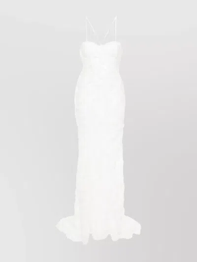 Rotate Birger Christensen Lace Overlay V-neck Mini Dress In White