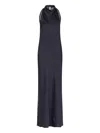 Rotate Birger Christensen Lace-panel Maxi Dress In Blue