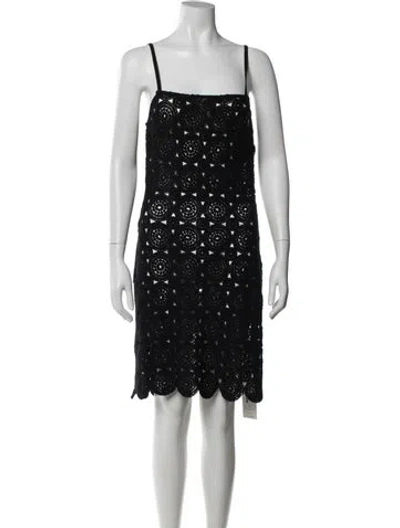 Pre-owned Rotate Birger Christensen Lace Pattern Knee-length Dress In Black