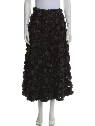 Pre-owned Rotate Birger Christensen Lace Pattern Midi Length Skirt In Black