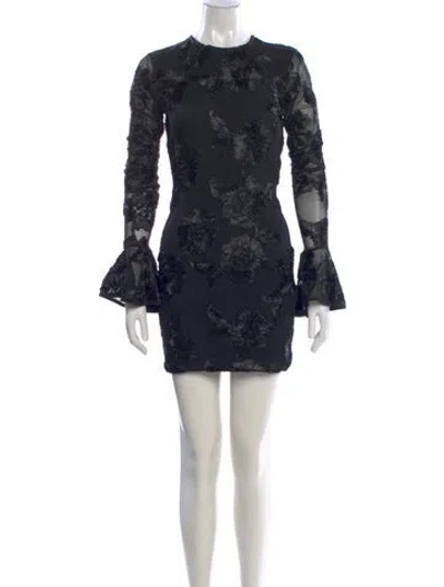 Pre-owned Rotate Birger Christensen Lace Pattern Mini Dress In Blue