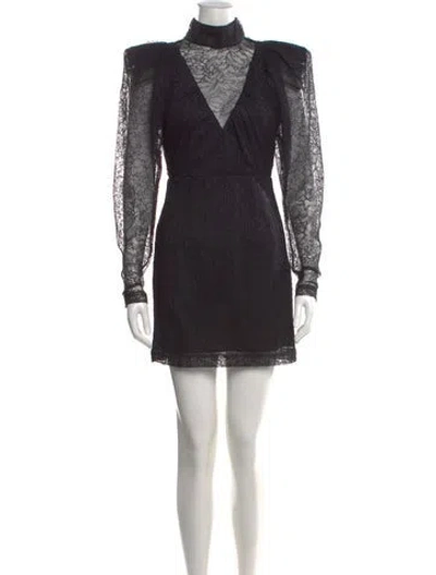 Pre-owned Rotate Birger Christensen Lace Pattern Mini Dress In Blue