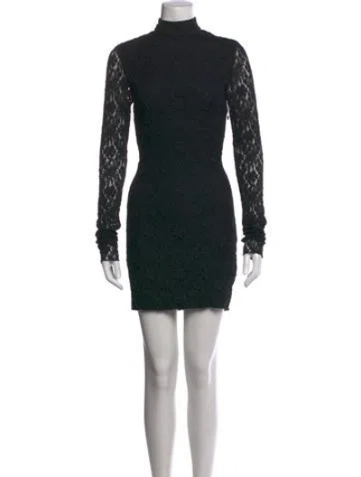 Pre-owned Rotate Birger Christensen Lace Pattern Mini Dress In Blue