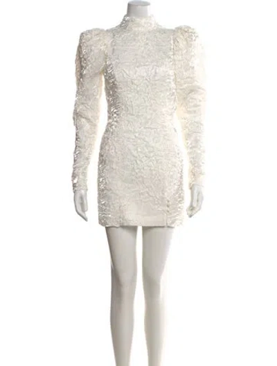 Pre-owned Rotate Birger Christensen Lace Pattern Mini Dress In Neutral