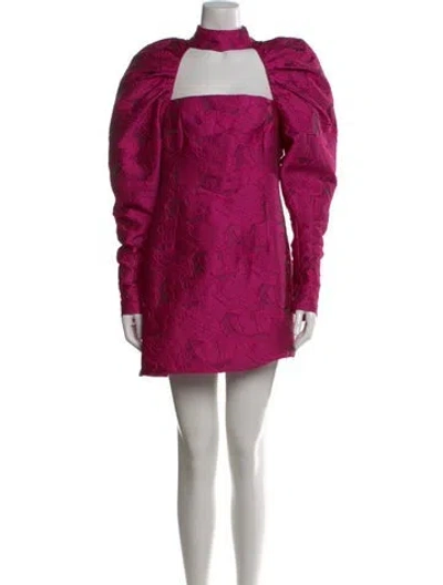 Pre-owned Rotate Birger Christensen Lace Pattern Mini Dress In Pink