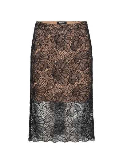 Rotate Birger Christensen Lace Pencil Skirt In Black