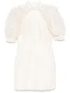 Rotate Birger Christensen Lace Plissé Mini Dress In Neutrals