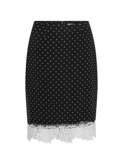 Rotate Birger Christensen Rotate Floral Printed Pencil Skirt With Back Zip Closure In Black