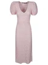 Rotate Birger Christensen Lace Puff Sleeve Dress In Pink