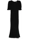 Rotate Birger Christensen Lace Puff-sleeves Maxi Dress In Schwarz