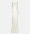 Rotate Birger Christensen Lace-trimmed Silk Satin Slip Dress In Neutral