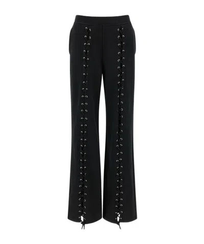 Rotate Birger Christensen Lace-up Detail Track Pants In Black