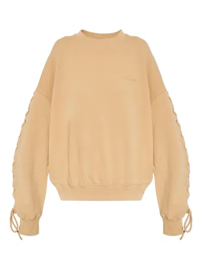 Rotate Birger Christensen Lace-up Sweatshirt In Neutral