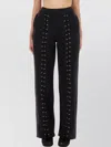 Rotate Birger Christensen Wide Leg Lace-up Joggers With Side Pockets In Black