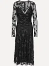 Rotate Birger Christensen Lace V-neck Midi Dress In Black