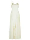 Rotate Birger Christensen Rotate White Polyester Evening Dress With Lace Accents In White