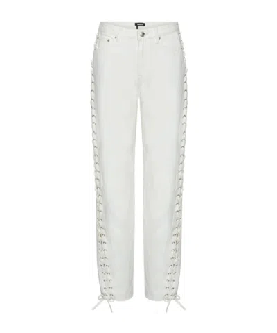 Rotate Birger Christensen Loose Fit Laced Jeans In White