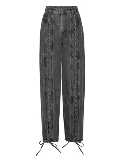 ROTATE BIRGER CHRISTENSEN LACED-LEG COTTON PANTS