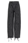Rotate Birger Christensen Rotate Cotton Jeans With Laces In Black