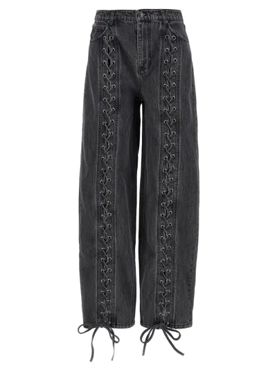 Rotate Birger Christensen Laced Leg Jeans In Black
