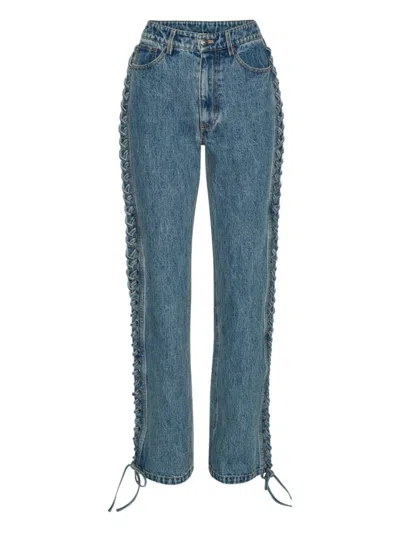 ROTATE BIRGER CHRISTENSEN ROTATE BIRGER CHRISTENSEN LACED STRAIGHT LEG JEANS