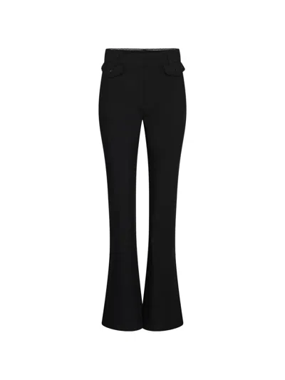 Rotate Birger Christensen Lace-trim Flared Trousers In Black