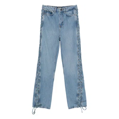 Rotate Birger Christensen Jeans With Laces In Blue