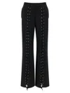 Rotate Birger Christensen Wide Leg Lace-up Joggers With Side Pockets In Black