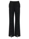 Rotate Birger Christensen Wide Leg Lace-up Joggers With Side Pockets In Black