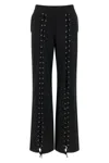 Rotate Birger Christensen Wide Leg Lace-up Joggers With Side Pockets In Black