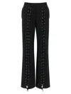 Rotate Birger Christensen Wide Leg Lace-up Joggers With Side Pockets In Black