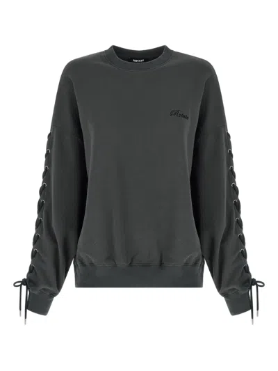 ROTATE BIRGER CHRISTENSEN LACING LOGO-EMBROIDERY SWEATER