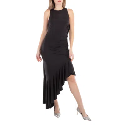 Rotate Birger Christensen Ladies Black Gathered Asymmetric Midi Dress