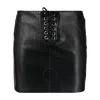 Rotate Birger Christensen Lace-up Faux Leather Mini Skirt In Black