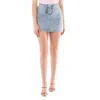 Rotate Birger Christensen Ladies Blue Lace-up Denim Skirt In Blue