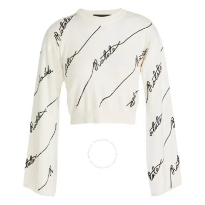 ROTATE BIRGER CHRISTENSEN ROTATE BIRGER CHRISTENSEN LADIES CANNOLI CREAM SEQUIN LOGO SWEATER