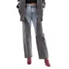 Rotate Birger Christensen Ladies Medium Blue Denim Straight Patchwork Jeans In Blue