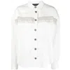 Rotate Birger Christensen Crystal-embellished Fringed Cotton Shirt In White