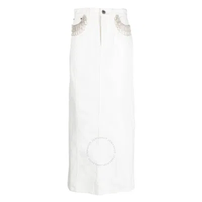 Rotate Birger Christensen Ladies Pristine White Twill Maxi Skirt