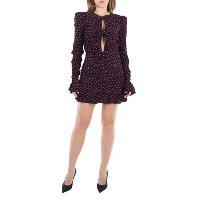 ROTATE BIRGER CHRISTENSEN LADIES PURPLE JACQUARD MINI DRESS
